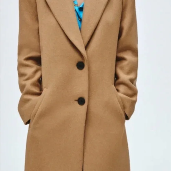 Zara Tan Women's Blazer Coat - Picture 2 of 11